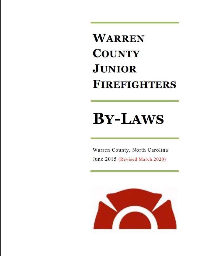 Warren County (NC) Junior Firefighters Program By-Laws.